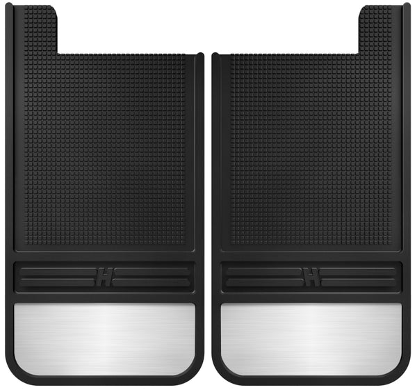Husky Liners Universal 12in Wide Black Rubber Rear Mud Flaps w/ Weight - 55101 for 1988-2001 Jeep Cherokee - front view