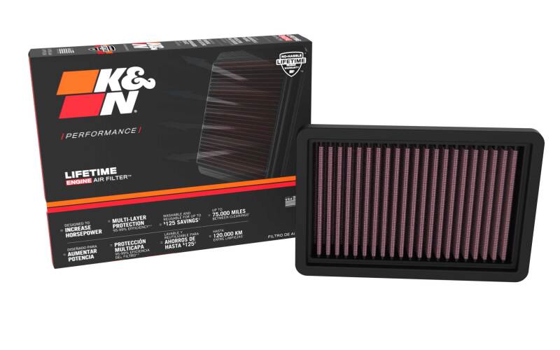 K&N 22-24 Dacia Jogger / 21-24 Dacia Logan III 1.0L L3 Drop-In Air Filter - 33-3187 by K&N Engineering - detail view