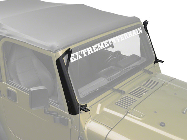 Raxiom 97-06 Jeep Wrangler TJ 50-In LED Light Bar Windshield Mount w/ Auxilliary Bracket - J106746 for 1997-2006 Jeep Wrangle