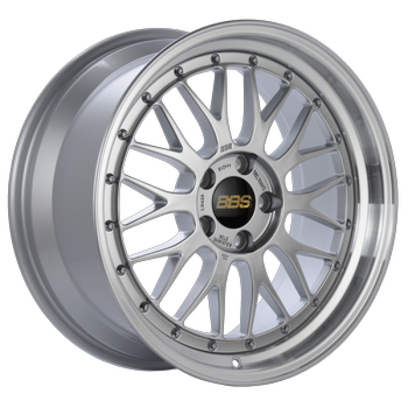 BBS LM 18x9 5x114.3 ET42 Diamond Silver Center Diamond Cut Lip Wheel - 82mm PFS/Clip Required - LM077DSPK