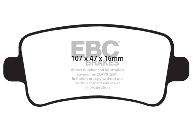 EBC Ultimax2 Front Brake Pads UD1001 for 2003-2014 Subaru Impreza - front view