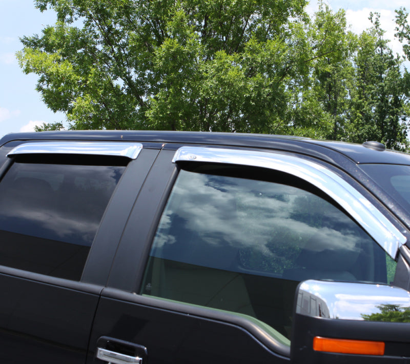 AVS 99-16 Ford F-250 Super Duty Supercrew Ventvisor Front &amp; Rear Window Deflectors 4pc - Chrome - 684953
