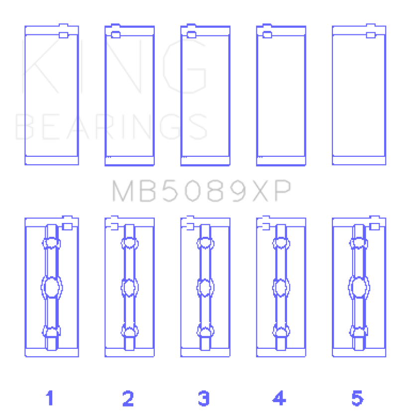 King Engine Bearings Toyota 1Rz/2Rz/3Rz (Size +.026mm) Main Bearing Set - MB5089XP.026