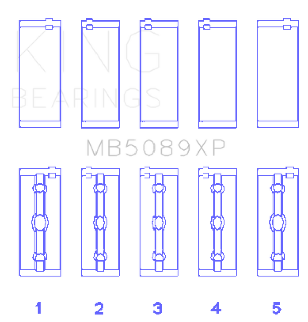 King Engine Bearings Toyota 1Rz/2Rz/3Rz (Size +.026mm) Main Bearing Set - MB5089XP.026