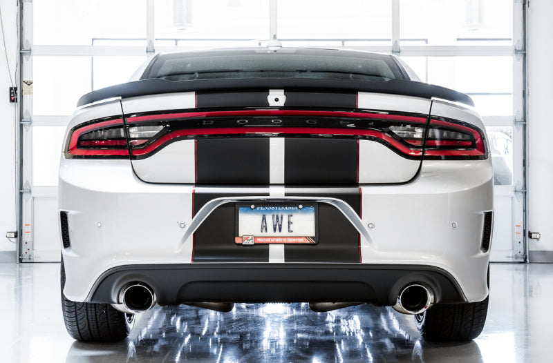 AWE Tuning 2017+ Dodge Charger 5.7L Touring Edition Exhaust - Non-Resonated - Chrome Silver Tips - 3020-32060