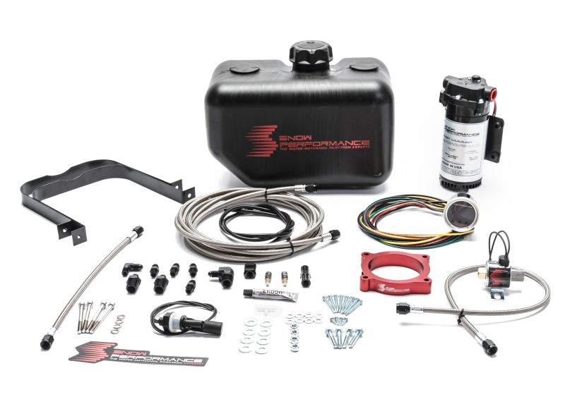 Snow Performance 15-17 Mustang EcB Stg 2 Boost Cooler Water Injection Kit (SS Braid Line &amp; 4AN) - SNO-2134-BRD