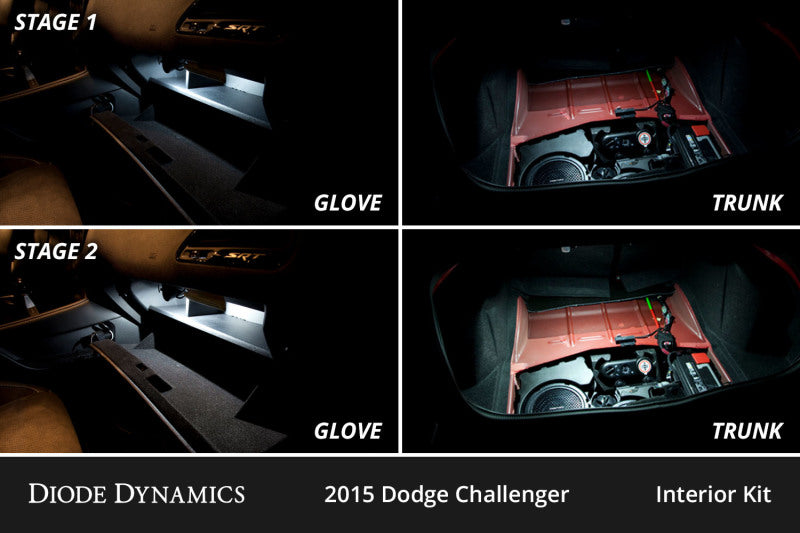 Diode Dynamics 15-23 Dodge Challenger Interior LED Kit Cool White Stage 1 - DD0625 by Diode Dynamics - angle view