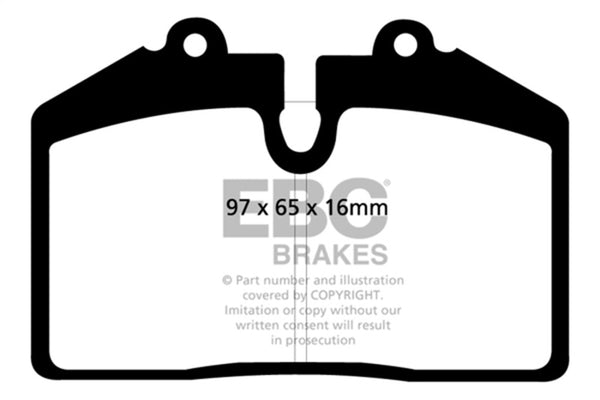 EBC 92-93 Porsche 911 (964) 3.6 Carrera RS America Redstuff Front Brake Pads - DP31013C for 1992-1993 Porsche 911 - front vie