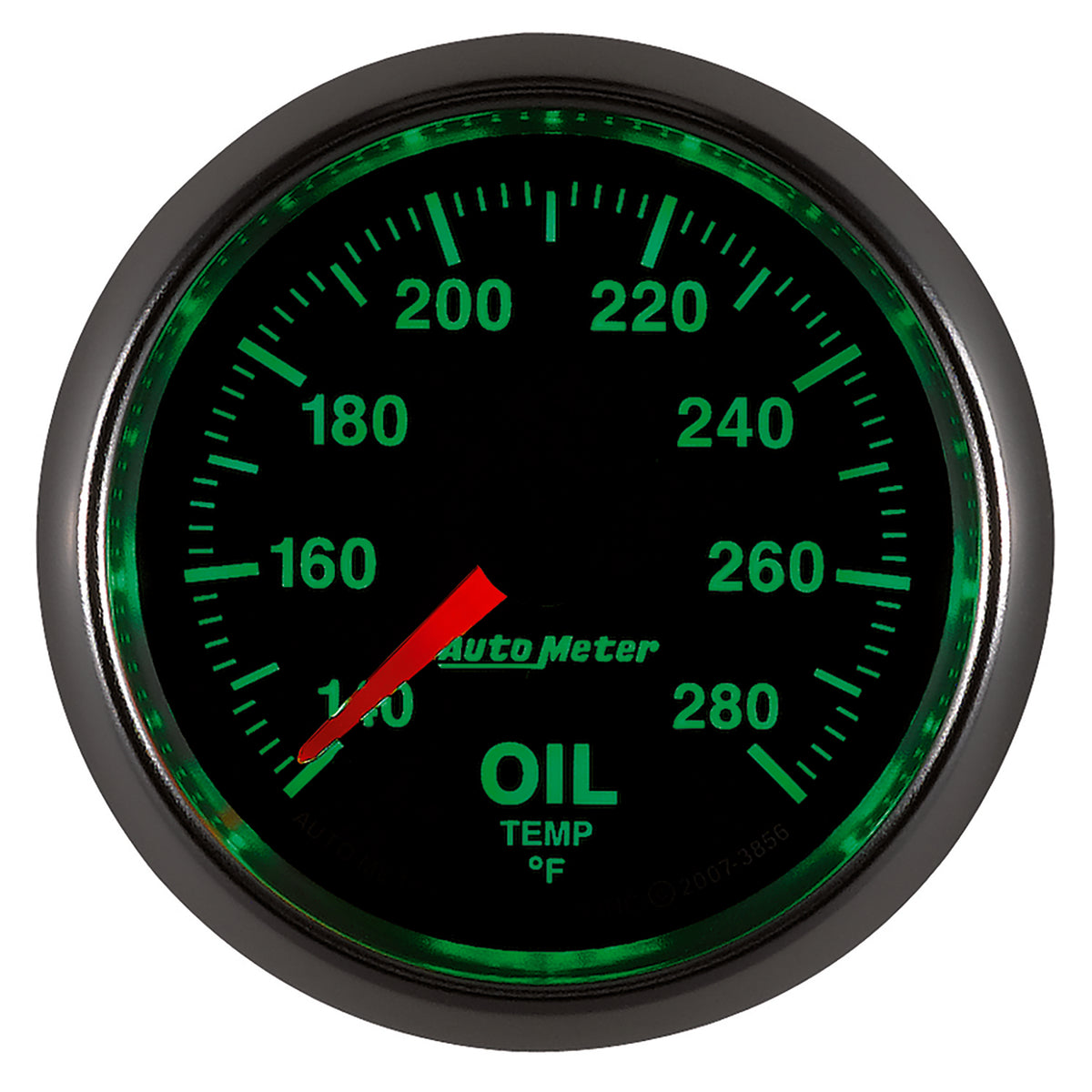 Autometer GS Series 2-1/16in Oil Temperature Gauge 140-280 Degrees Electric Full Sweep - 3856