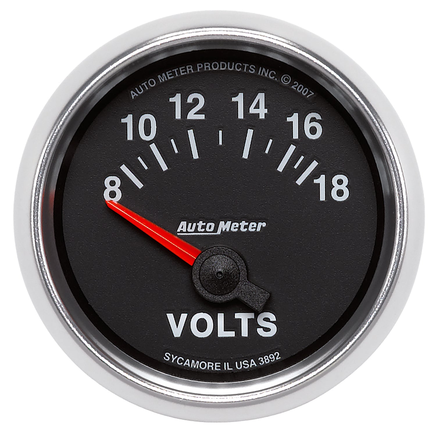 Autometer GS 52mm 8-18 Volts Short Sweep Electronic Voltmeter Gauge - 3892