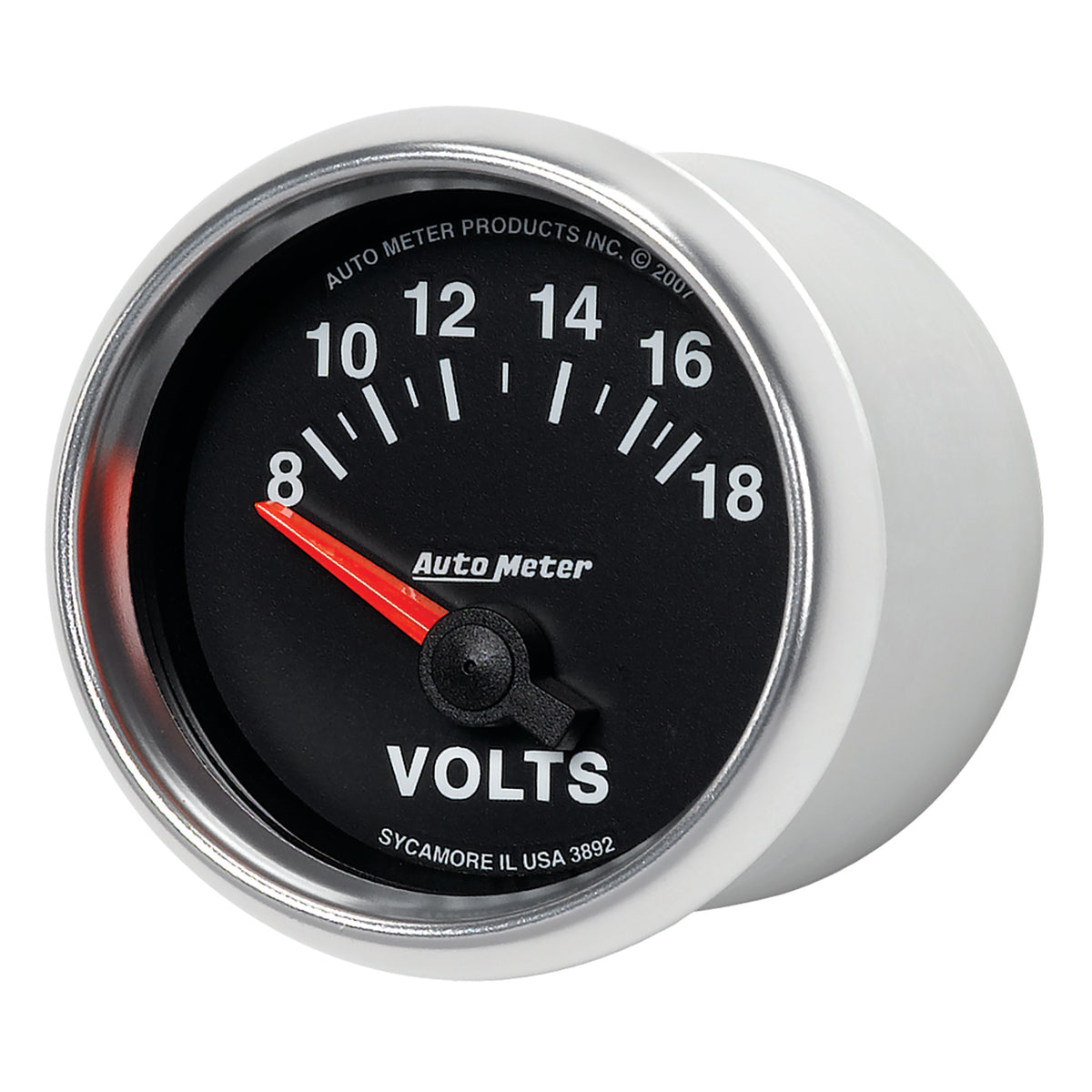 Autometer GS 52mm 8-18 Volts Short Sweep Electronic Voltmeter Gauge - 3892