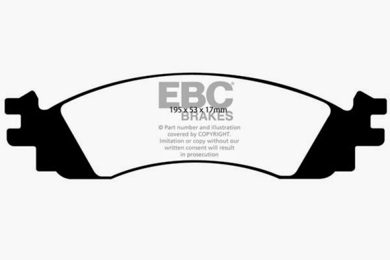 EBC 06-10 Ford Explorer 4.0 2WD Ultimax2 Front Brake Pads - UD1158 for 2006-2010 Ford Explorer - front view