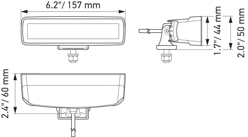 Hella Universal Black Magic 6 L.E.D. Mini Light Bar - Spot Beam - 358176211