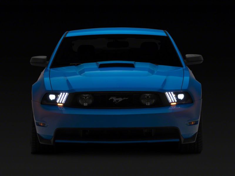 Raxiom 10-12 Ford Mustang LED Projector Headlights SEQL Turn Signals- Blk Housing (Clear Lens) - 426685