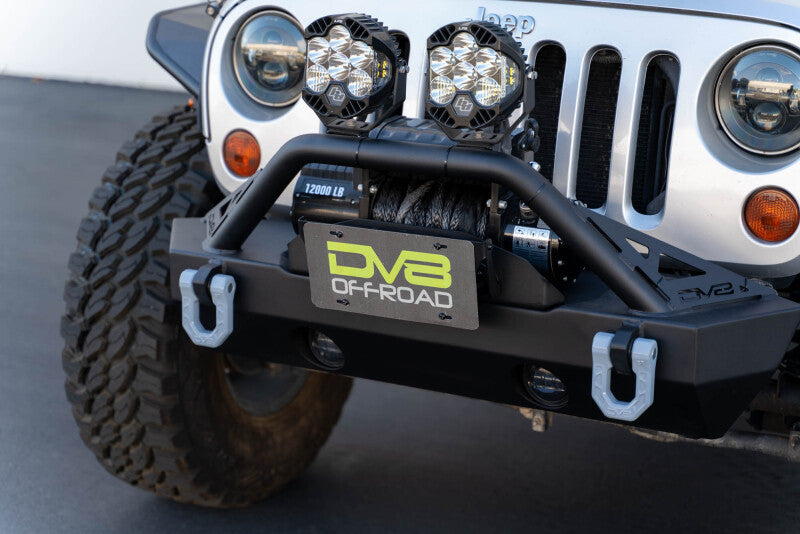 DV8 Offroad Fairlead Mounted Flip-Up License Plate Bracket - LPBM-02