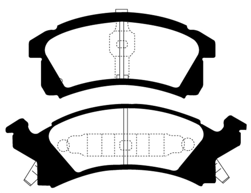 EBC 91-95 Buick Skylark 2.3 Ultimax2 Front Brake Pads - UD506 for 1991-1995 Buick Skylark - angle view