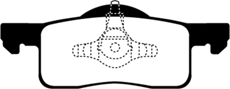 EBC 02-06 Ford Expedition 4.6 2WD Greenstuff Rear Brake Pads - DP61652 for 2002-2006 Ford Expedition - front view