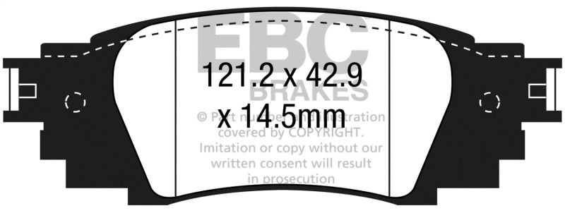 EBC 2016+ Lexus RX350 3.5L Yellowstuff Rear Brake Pads - DP43080R