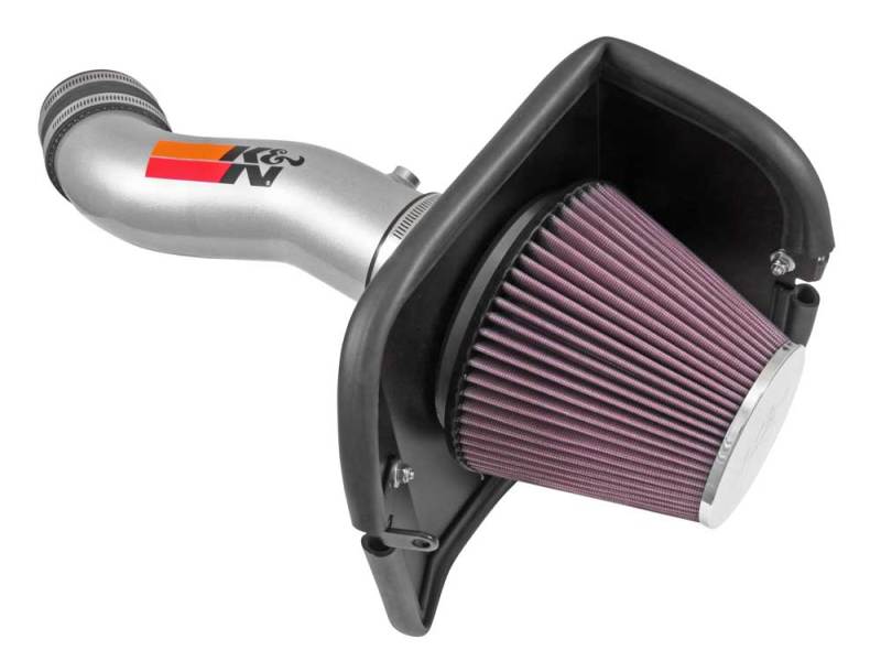 K&N 14-15 Jeep Cherokee 3.2L V6 High Flow Performance Intake Kit - 77-1569KS for 2014-2018 Jeep Cherokee - angle view