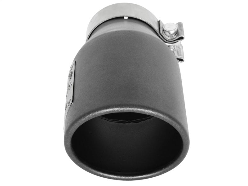 aFe MACH Force-Xp 3in 304 SS Metallic Black Exhaust Tip 3in In x 4-1/2in Out x 9in L Clamp-On Right - 49T30451-B091