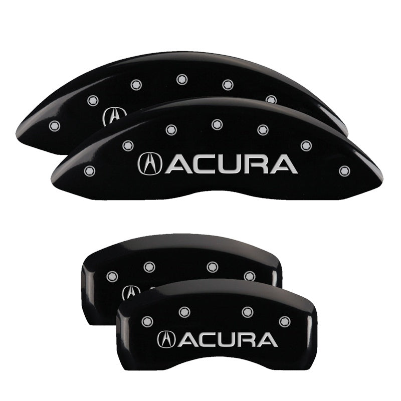 MGP 4 Caliper Covers Engraved Front &amp; Rear Acura Black finish silver ch - 39013SACUBK