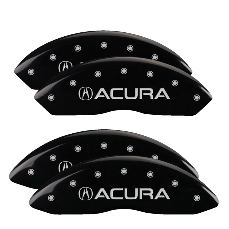 MGP 4 Caliper Covers Engraved Front &amp; Rear Acura Black finish silver ch - 39015SACUBK