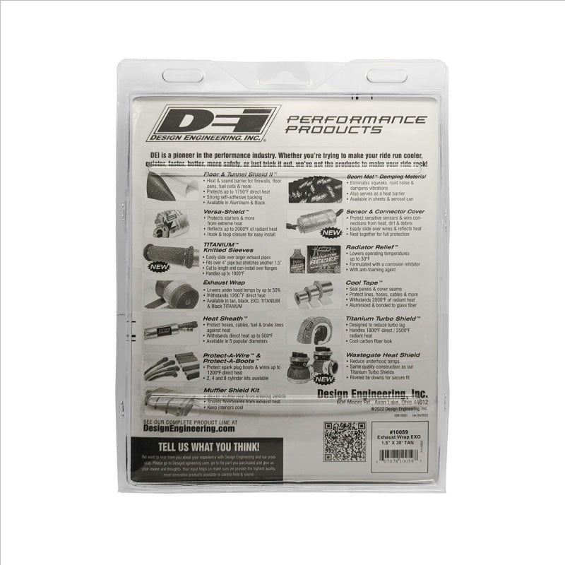 DEI Exhaust Wrap 1.5in x 30ft - EXO - Tan - 10059