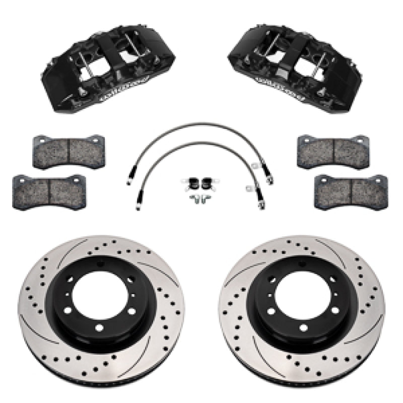 Wilwood 24-25 Toyota Tacoma Front Aero6-DM Big Brake Kit 13.38 In SRP Drilled Slotted Rotor/w Lines - 140-18381-D
