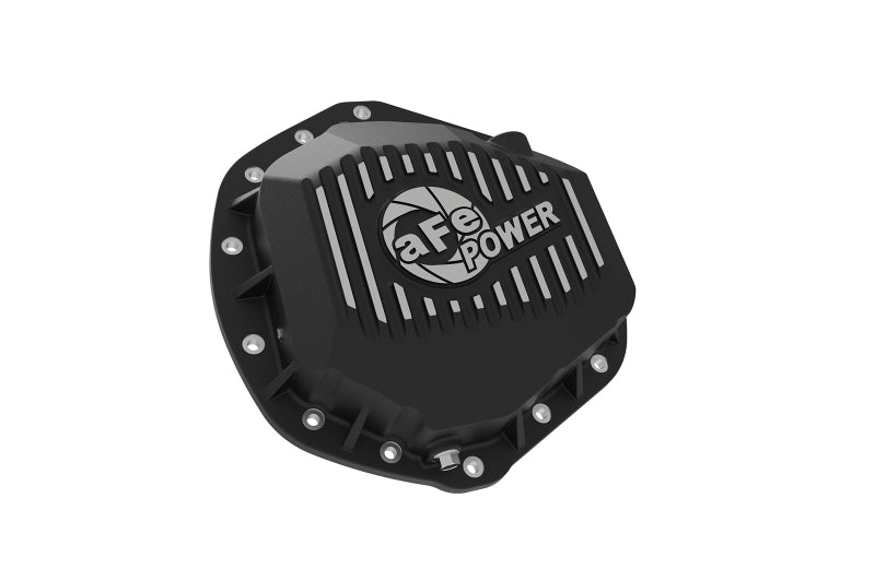 aFe Power Pro Series Rear Differential Cover Black w/Machined Fins &amp; Gear Oil 14-18 RAM 6.7L Diesel - 46-70392-WL