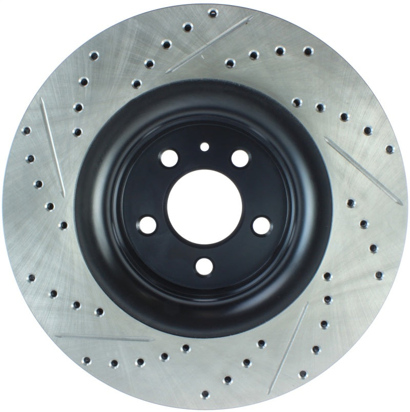 StopTech Slotted &amp; Drilled Sport Brake Rotor - 2015 Ford Mustang Non-Brembo - Front Left - 127.61114L