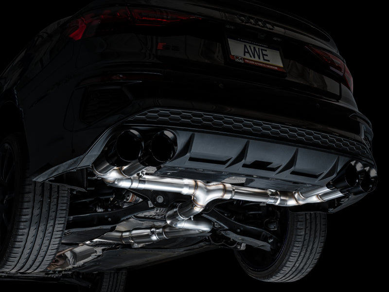 AWE 22-24 Audi 8Y S3 Track Edition Exhaust  - Diamond Black Tips - 3020-43897