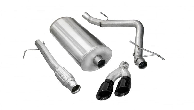 Corsa 2009-2013 GMC Sierra 4.8L V8 3in Cat-Back Single Side w Twin 4in Black Pro-Series Tips - 14900BLK