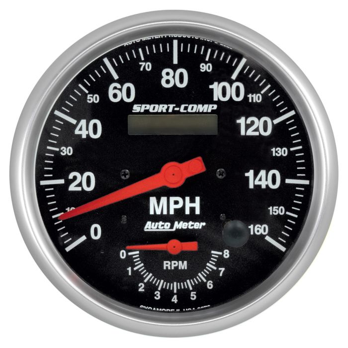 Autometer Tach/Speedo 5in. 160mph/8k RPM Electric Program Sport-Comp Gauge - 3978