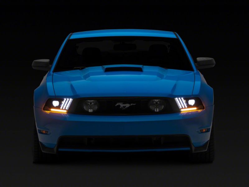 Raxiom 10-12 Ford Mustang LED Projector Headlights SEQL Turn Signals- Blk Housing (Clear Lens) - 426685