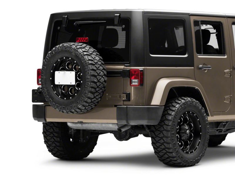 Raxiom 07-18 Jeep Wrangler JK Axial Series License Plate Bracket w/ LED Brake Light - J132759