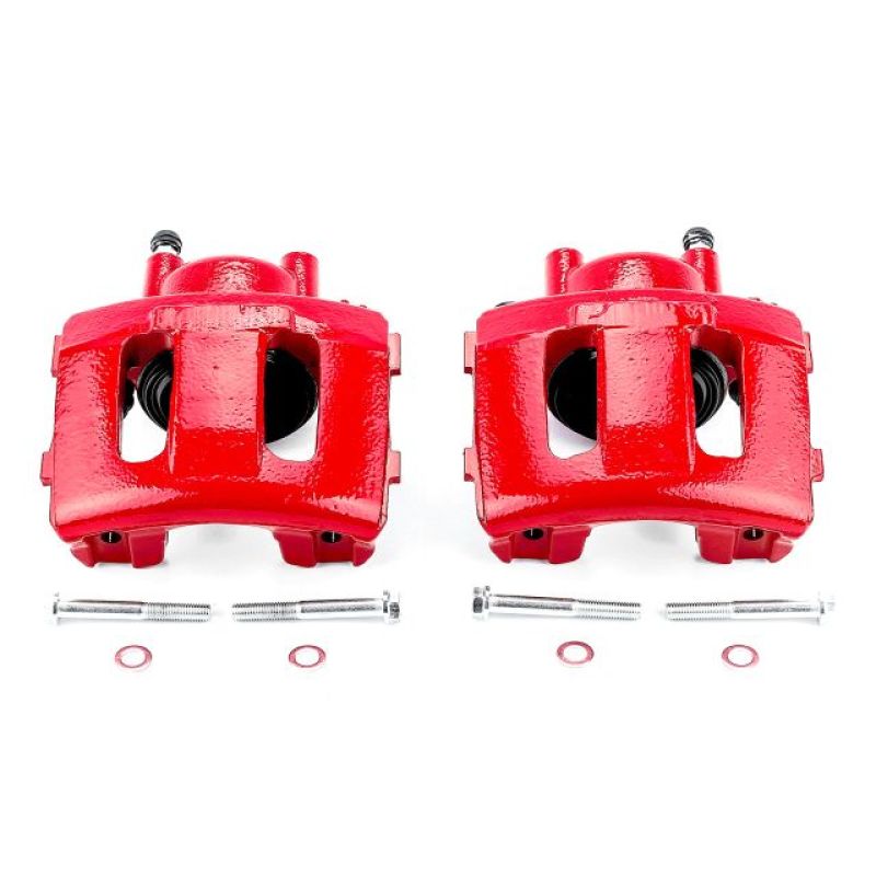 Power Stop 90-01 Jeep Cherokee Front Red Calipers w/o Brackets - Pair - S4339