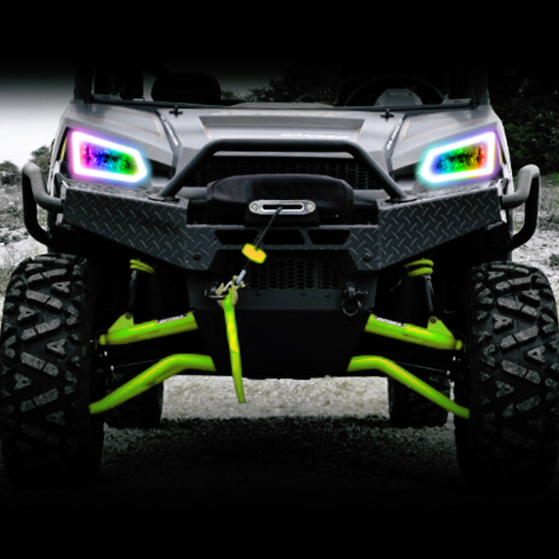 Oracle 14-19 Polaris Ranger 570/900/1000 Dynamic RGB+W Headlight Halo Kit - - Dynamic SEE WARRANTY - 1277-332