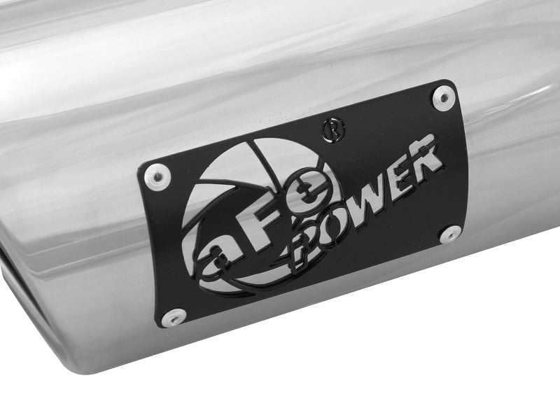 aFe MACHForce-XP 304 Stainless Steel Polished Exhaust Tip 3.5in x 4.5in Out x 12in L Clamp-On - 49T35456-P12