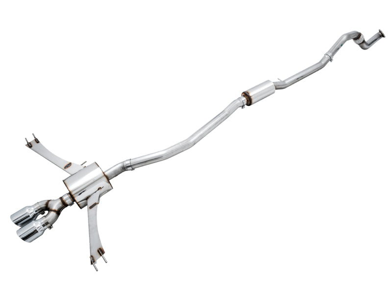 AWE Tuning 2016+ Honda Civic Si Touring Edition Exhaust w/Front Pipe &amp; Dual Chrome Silver Tips - 3015-32108