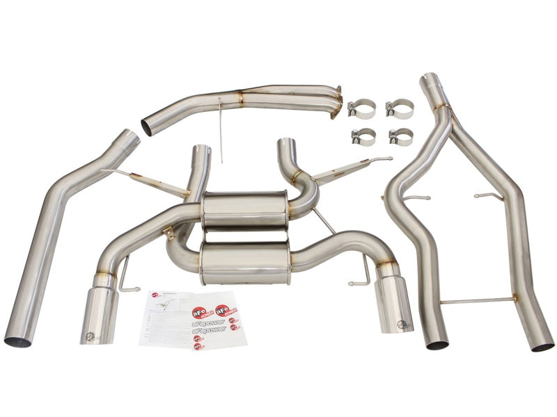 aFe MACHForce XP SS-304 Polish Tip 3.0in-2.5in Dia Cat Back Exhaust 11-13 BMW 335i (E90/E92) 3.0L - 49-36328-P