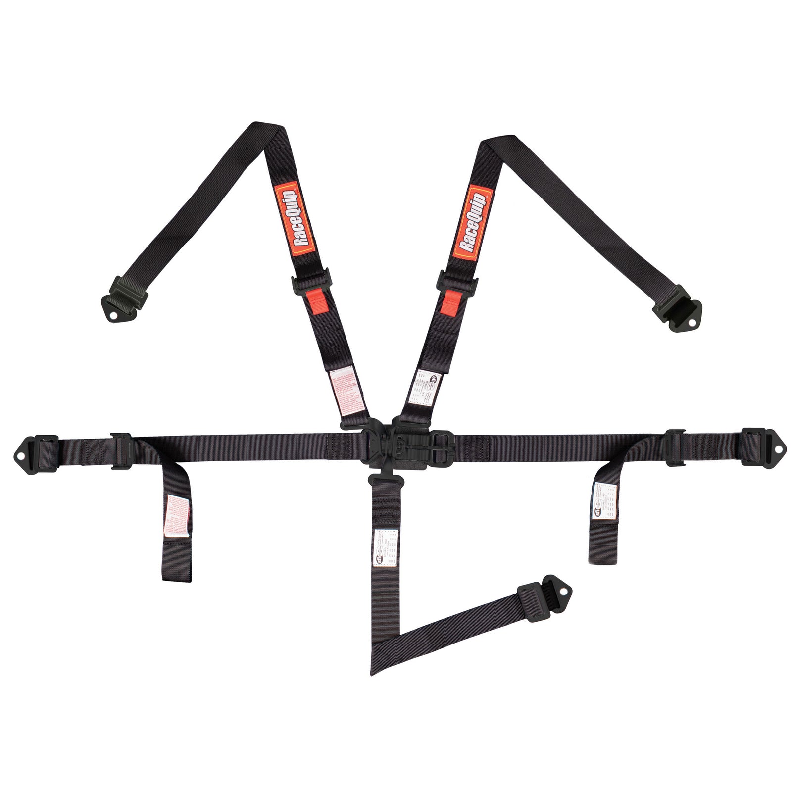 RaceQuip Black JR. L & L 5pt Harness
