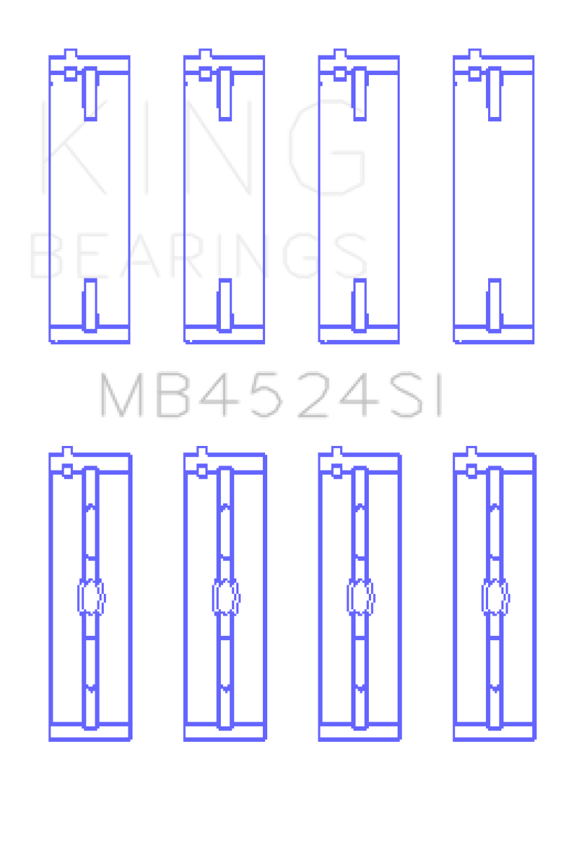 King Bearings Nissan VR38DETT VQ35HR VQ37HR Performance Crankshaft Main Bearings (Size +0.25) - MB4524SI0.25
