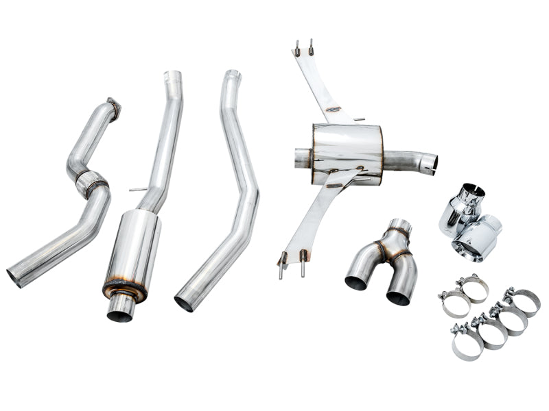 AWE Tuning 2016+ Honda Civic Si Touring Edition Exhaust w/Front Pipe &amp; Dual Chrome Silver Tips - 3015-32108