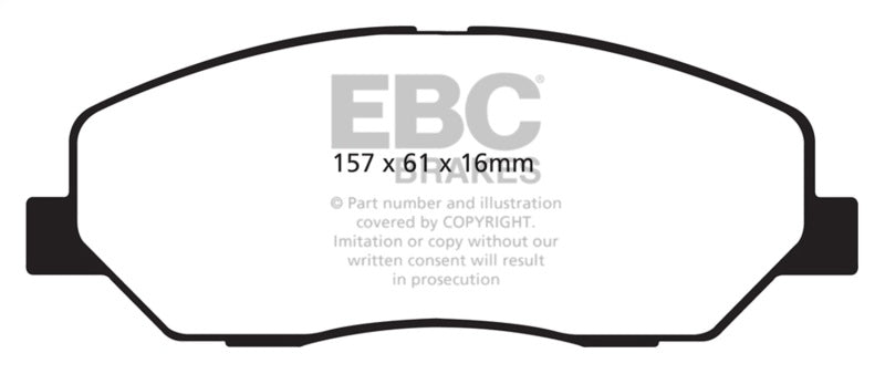 EBC 2009-2016 Hyundai Genesis Coupe 2.0L Turbo Ultimax2 Rear Brake Pads - UD1387 for 2010-2016 Hyundai Genesis Coupe - front