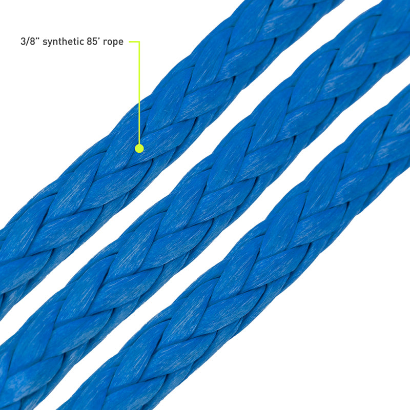 Borne Off-Road Winch Hook - 3/8in Rope - Hand Strap - Blue - BNWN-SR-38-85KBL