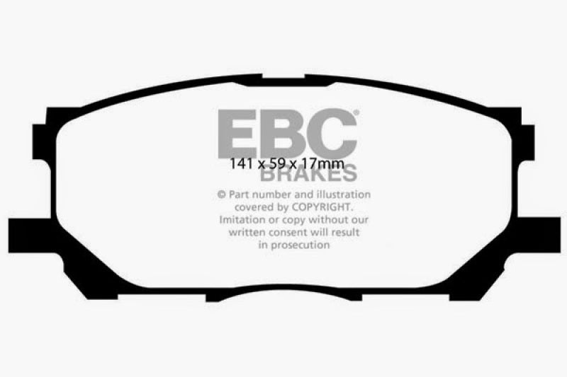 EBC 04-07 Lexus RX330 3.3 Ultimax2 Front Brake Pads - UD1005 for 2004-2009 Lexus RX - front view
