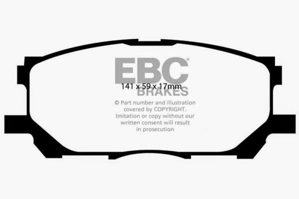 EBC 04-07 Lexus RX330 3.3 Ultimax2 Front Brake Pads - UD1005 for 2004-2009 Lexus RX - front view