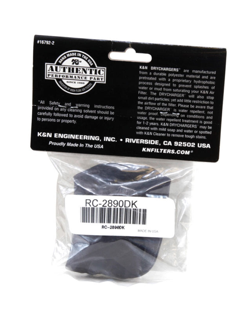 K&amp;N Air Filter Wrap Drycharger RC-2890 Black - RC-2890DK