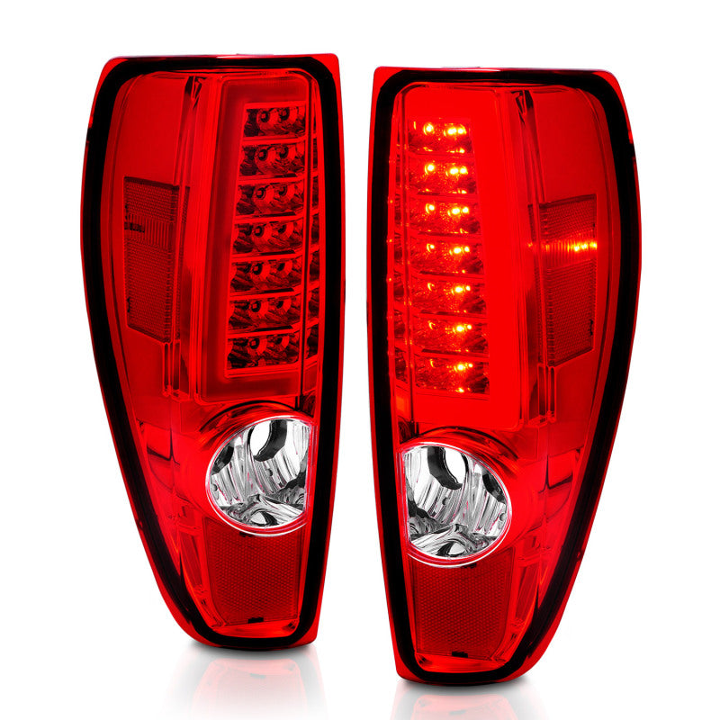 ANZO 2004-2012 Chevrolet Colorado/ GMC Canyon LED Tail Lights w/ Light Bar Chrome Housing Red/Clear - 311384