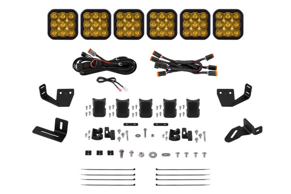 Diode Dynamics Prinsu/Sherpa Roof Racks- SS5 6-Pod CrossLink Mounting Kit - Pro Yellow Driving - DD7823 by Diode Dynamics - f